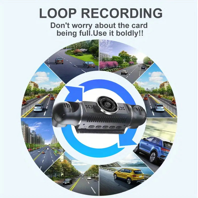 4K Quad-channel Car Dashboard Camera with 360° With Night Vision