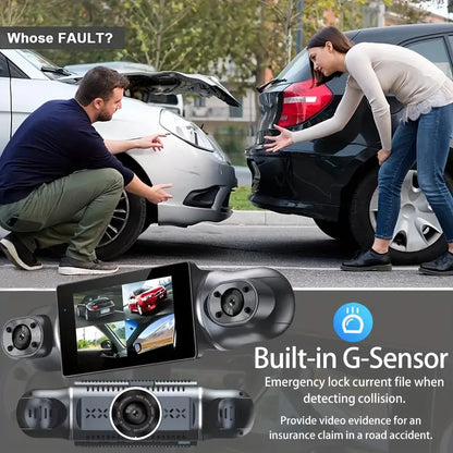 4K Quad-channel Car Dashboard Camera with 360° With Night Vision