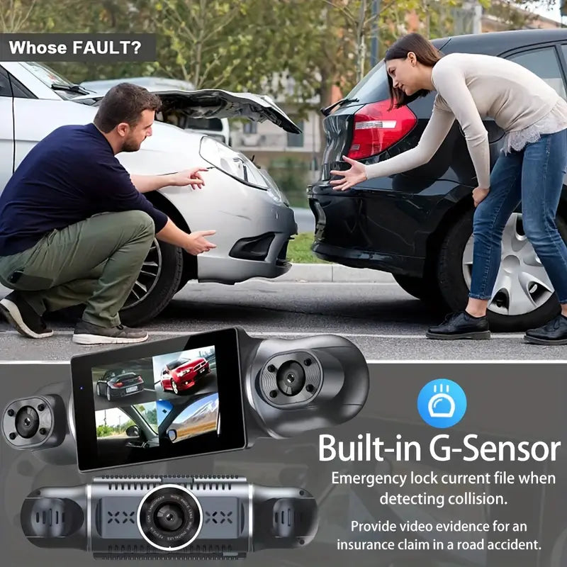 4K Quad-channel Car Dashboard Camera with 360° With Night Vision
